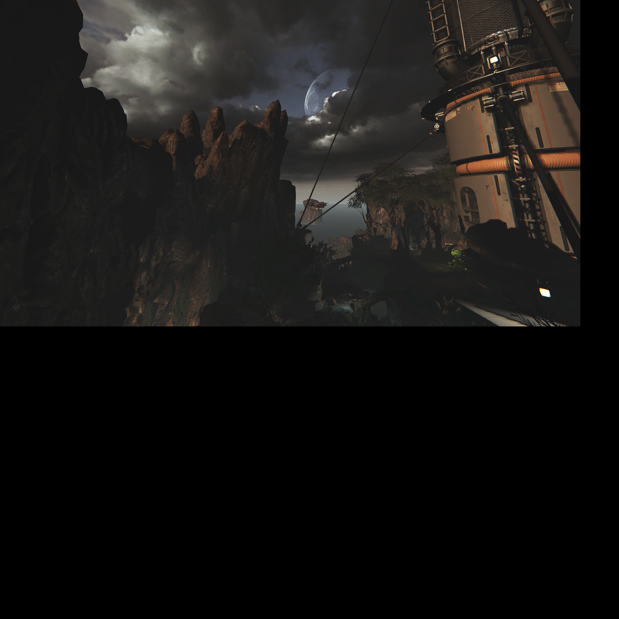 fullscreen forest cliffs