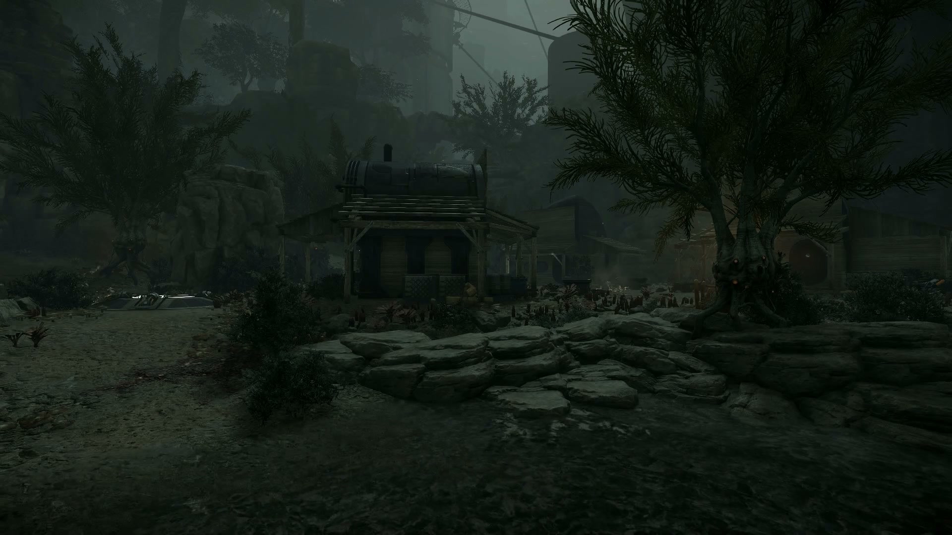 lobby forest cliffs